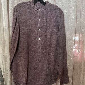 Tasso Elba Men's Casual Plum Button-Down Shirt